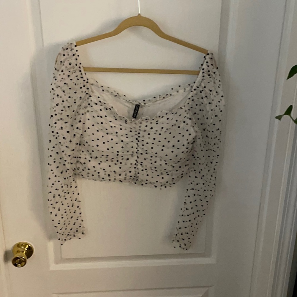 H&M Polka Dot Sheer Crop Top